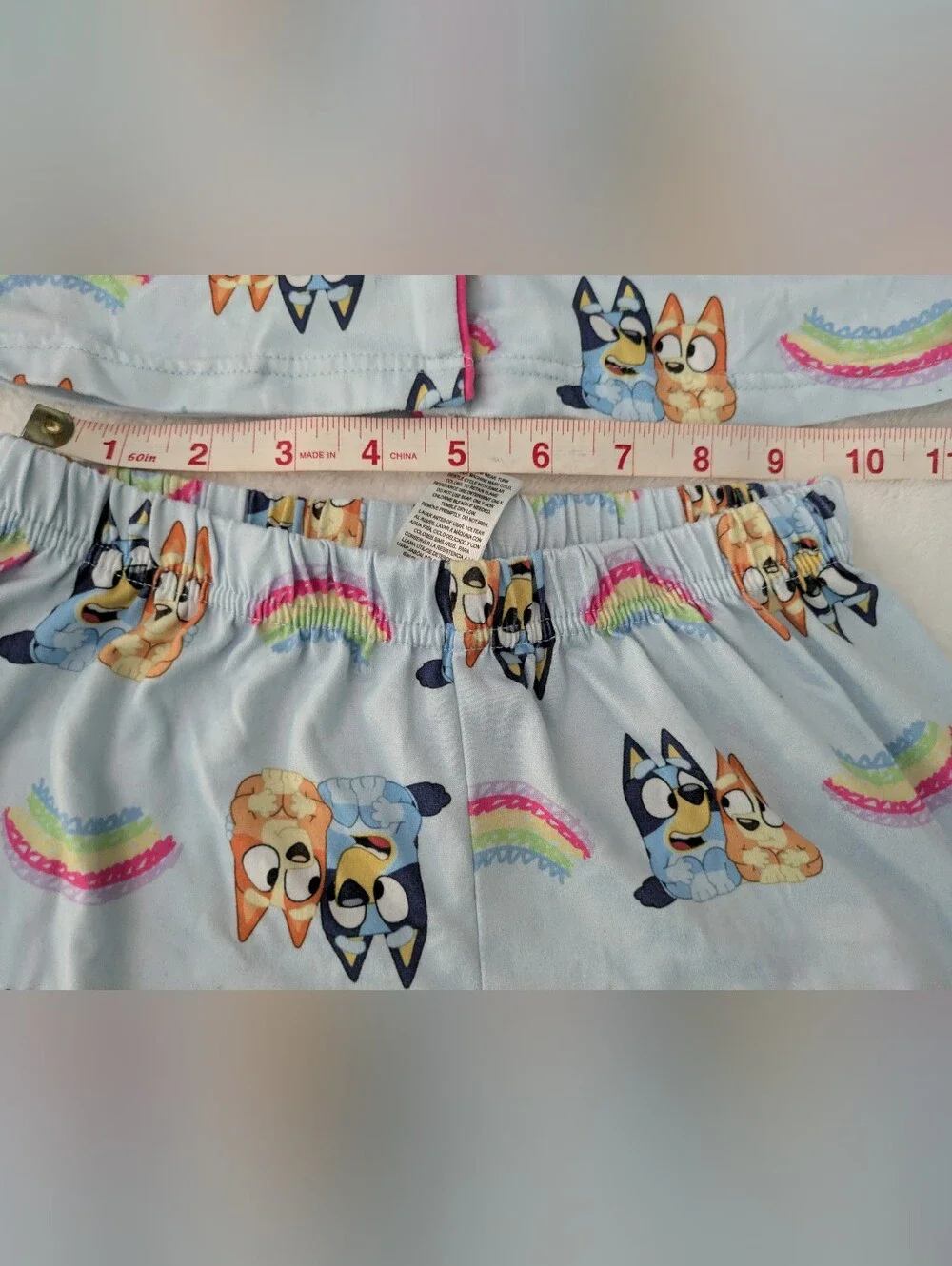 GUC Bluey rainbow print pajamas shirt &shorts set